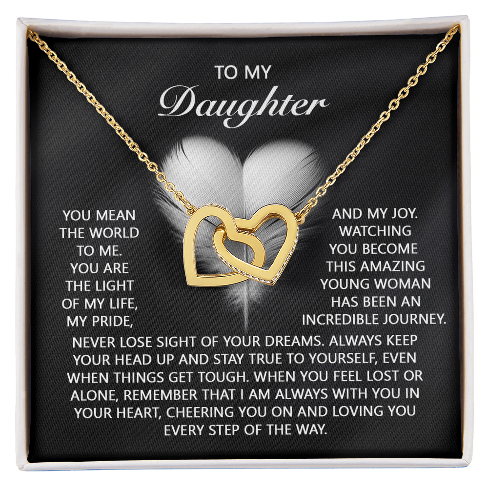 To My Daughter – A Gift of Love, Pride & Encouragement- Interlocking Hearts Necklace - Mallard Moon Gift Shop