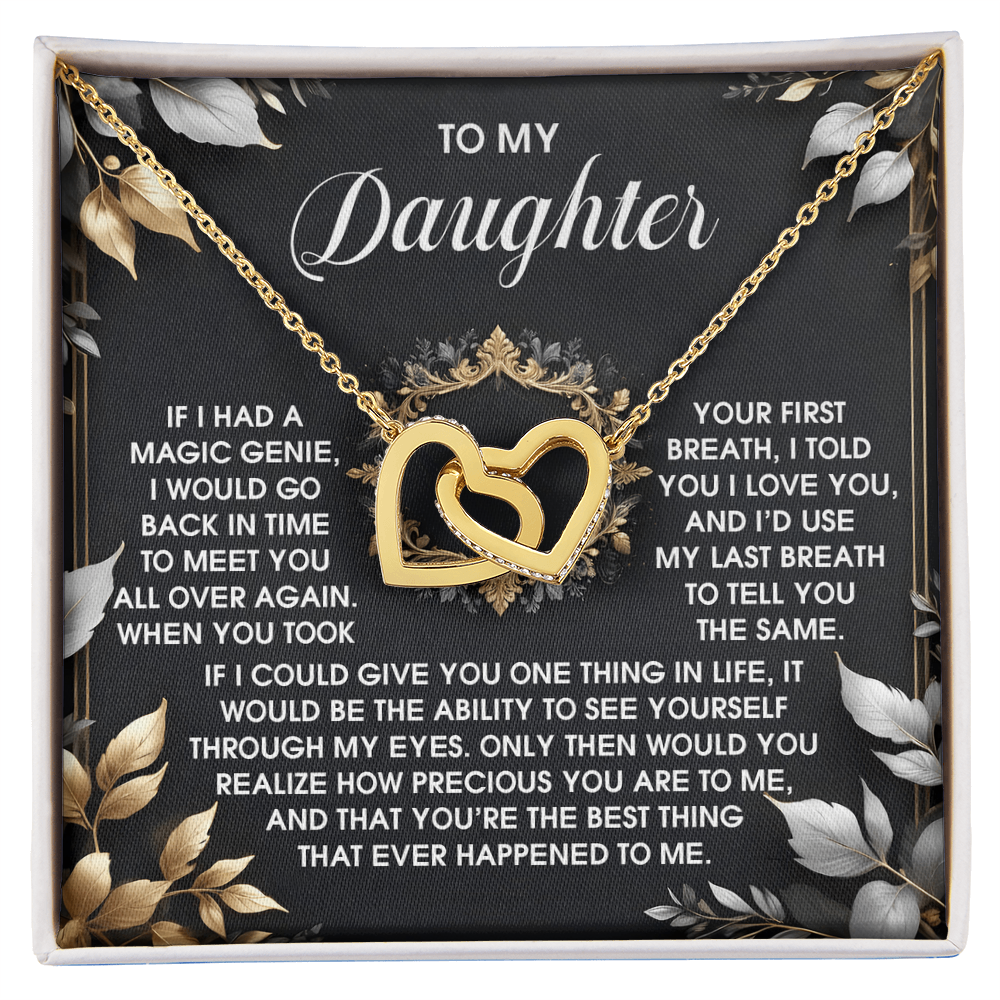 To My Daughter - Through My Eyes - Interlocking Hearts Necklace – A Timeless Symbol of Love & Devotion - Mallard Moon Gift Shop