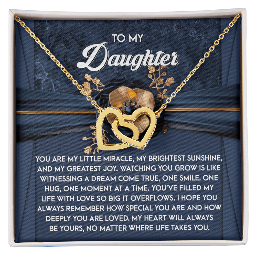 To My Daughter - Heartfelt Gift of Love & Encouragement Interlocking Hearts Necklace - Mallard Moon Gift Shop