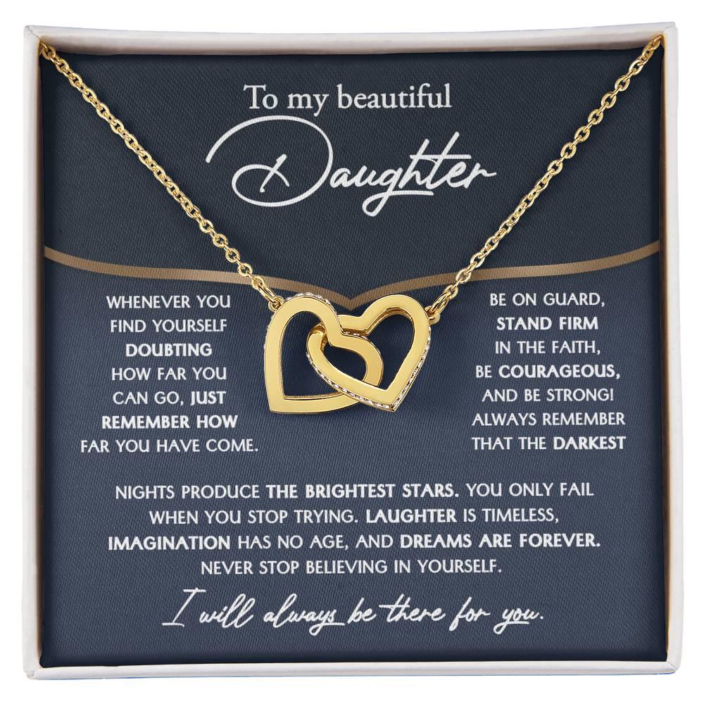 Daughter Gift for Birthday, Graduation, Christmas - Brightest Stars - Interlocking Hearts Necklace - Mallard Moon Gift Shop