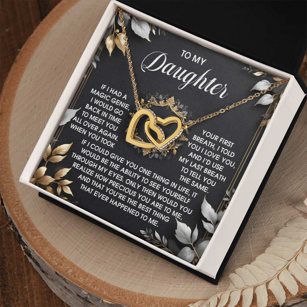 To My Daughter - Through My Eyes - Interlocking Hearts Necklace – A Timeless Symbol of Love & Devotion - Mallard Moon Gift Shop