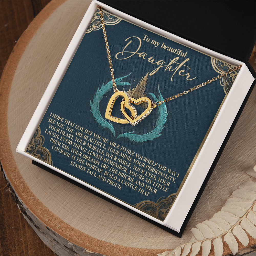 To My Beautiful Daughter – Build a Castle That Stands Tall and Proud – Fairytale-Inspired Necklace Gift from Mom - Mallard Moon Gift Shop