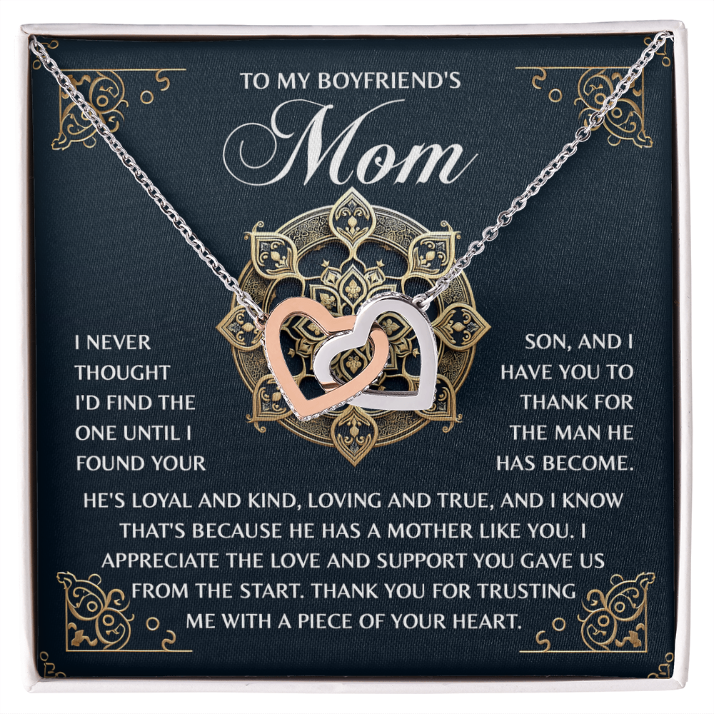 To My Boyfriend's Mom – Thank You for Trusting Me with a Piece of Your Heart – Elegant and Meaningful Necklace Gift