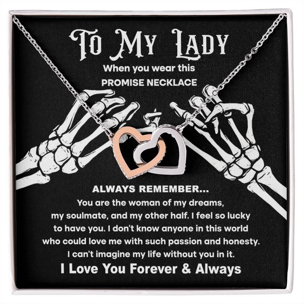 My Lady-Promise Halloween Inspired Interlocking Hearts Necklace - Mallard Moon Gift Shop