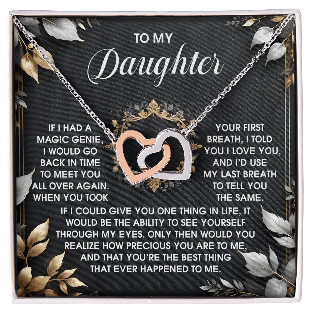 To My Daughter - Through My Eyes - Interlocking Hearts Necklace – A Timeless Symbol of Love & Devotion - Mallard Moon Gift Shop