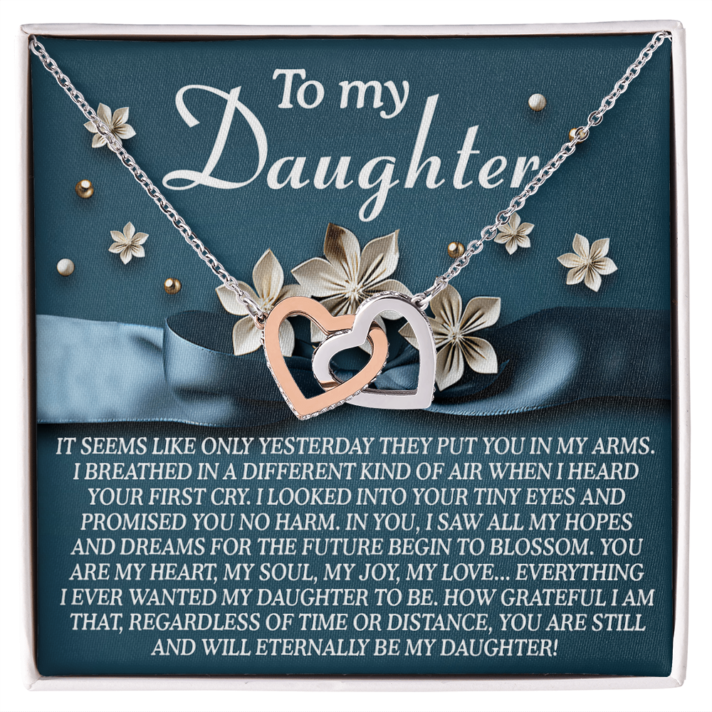 To My Daughter – You Are My Heart, My Soul, My Joy – Timeless Necklace Gift with Loving Message - Mallard Moon Gift Shop