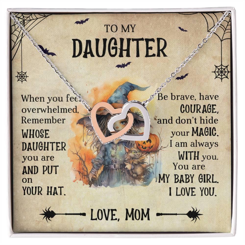 Daughter Halloween Inspired - Put Your Hat On and Don't Hide Your Magic Interlocking Hearts Necklace - Mallard Moon Gift Shop
