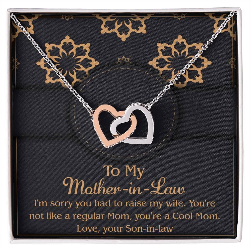 Gift for Mother-In-Law from Son-in-law You are a Cool Mom Interlocking Hearts Necklace - Mallard Moon Gift Shop