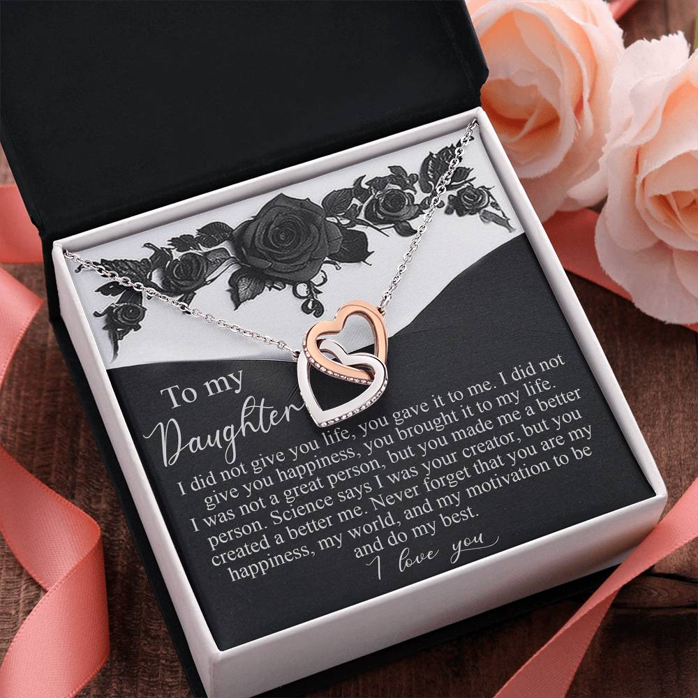 Gift for Daughter - You Made Me a Better Person - Interlocking Hearts Necklace - Mallard Moon Gift Shop
