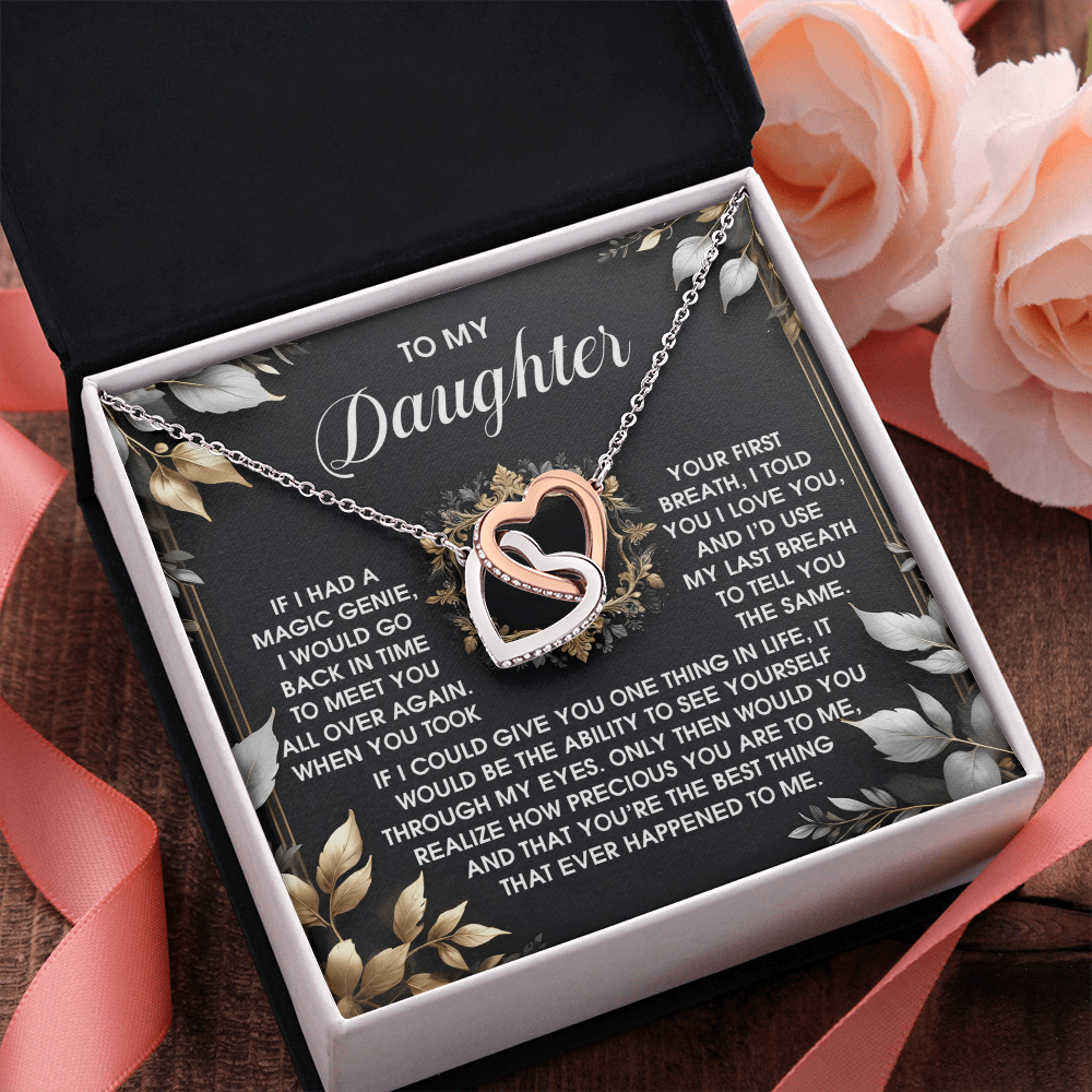 To My Daughter - Through My Eyes - Interlocking Hearts Necklace – A Timeless Symbol of Love & Devotion - Mallard Moon Gift Shop