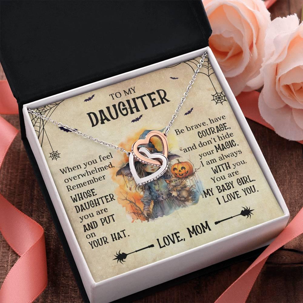 Daughter Halloween Inspired - Put Your Hat On and Don't Hide Your Magic Interlocking Hearts Necklace - Mallard Moon Gift Shop