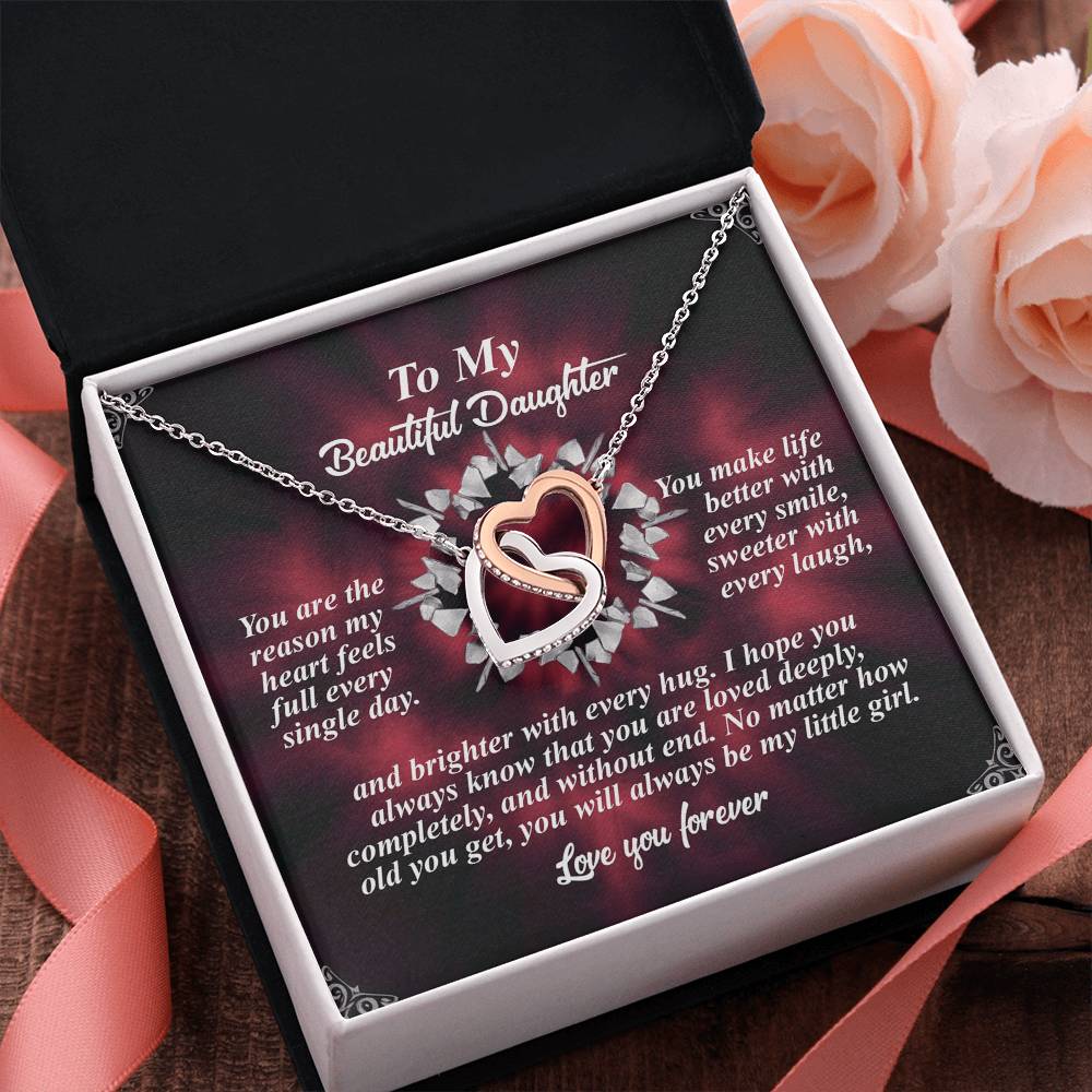 To My Beautiful Daughter - Always My Little Girl - Interlocking Hearts Necklace – A Gift of Endless Love - Mallard Moon Gift Shop