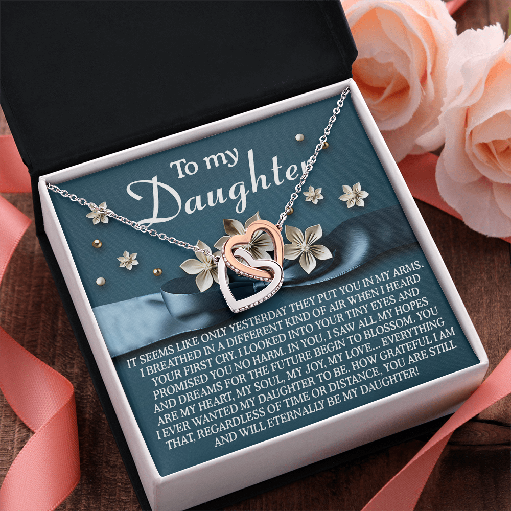 To My Daughter – You Are My Heart, My Soul, My Joy – Timeless Necklace Gift with Loving Message - Mallard Moon Gift Shop