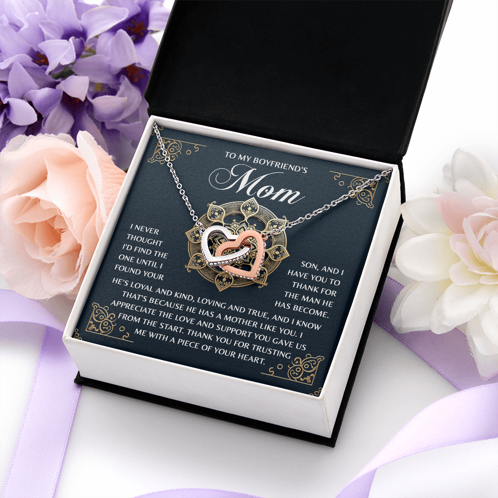 To My Boyfriend's Mom – Thank You for Trusting Me with a Piece of Your Heart – Elegant and Meaningful Necklace Gift