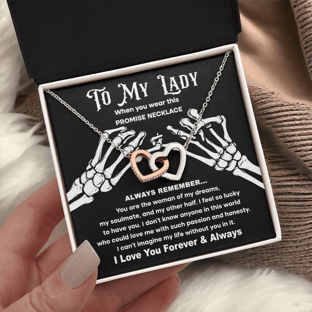My Lady-Promise Halloween Inspired Interlocking Hearts Necklace - Mallard Moon Gift Shop