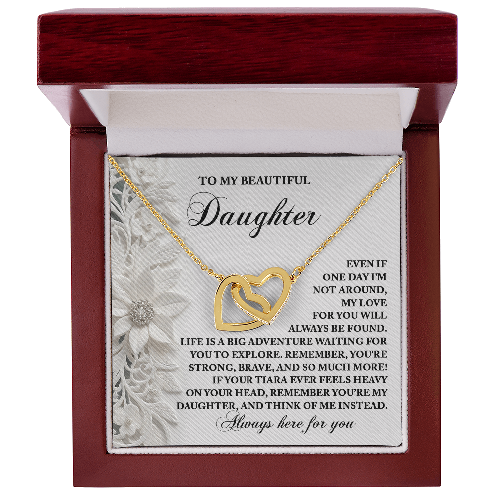To My Beautiful Daughter - Inspirational Gift for Life's Adventures - Interlocking Hearts Necklace - Mallard Moon Gift Shop