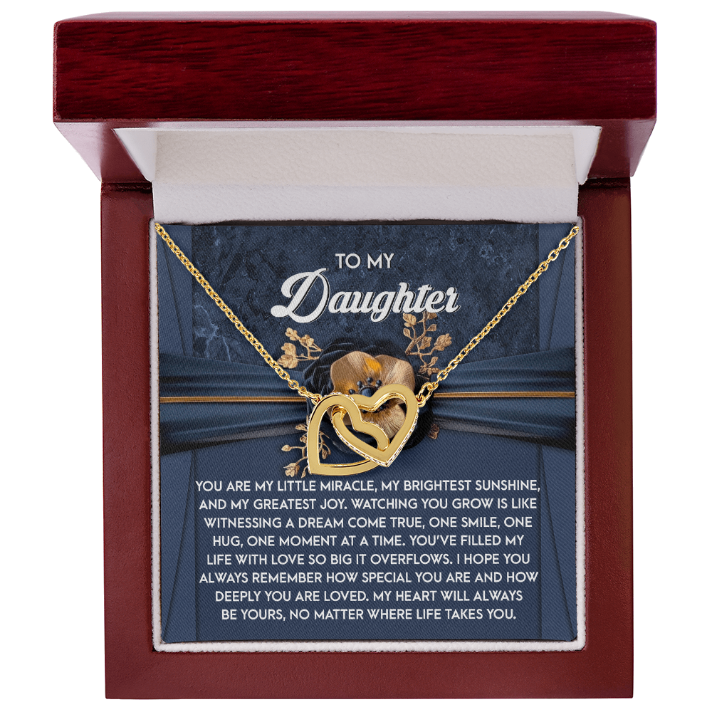 To My Daughter - Heartfelt Gift of Love & Encouragement Interlocking Hearts Necklace - Mallard Moon Gift Shop