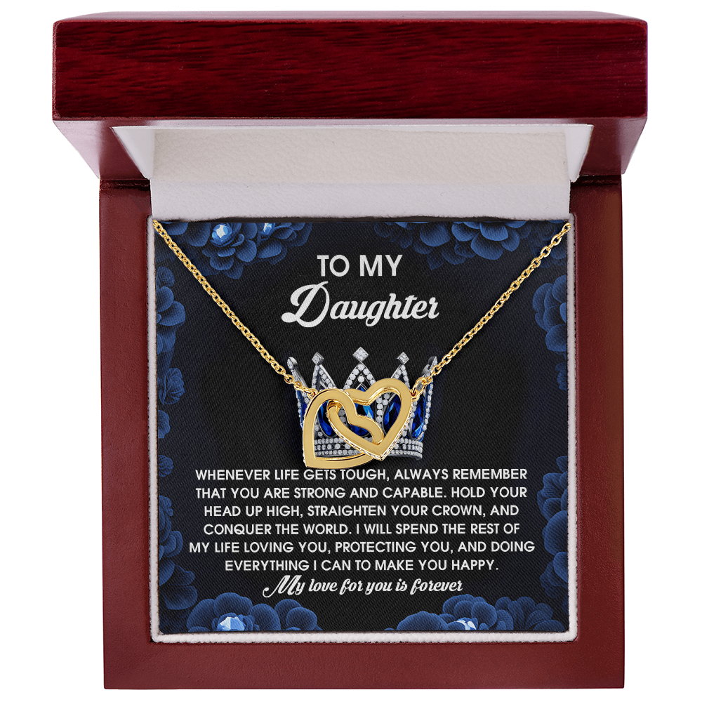 To My Daughter - Strength & Unwavering Love - Interlocking Hearts Necklace - Mallard Moon Gift Shop