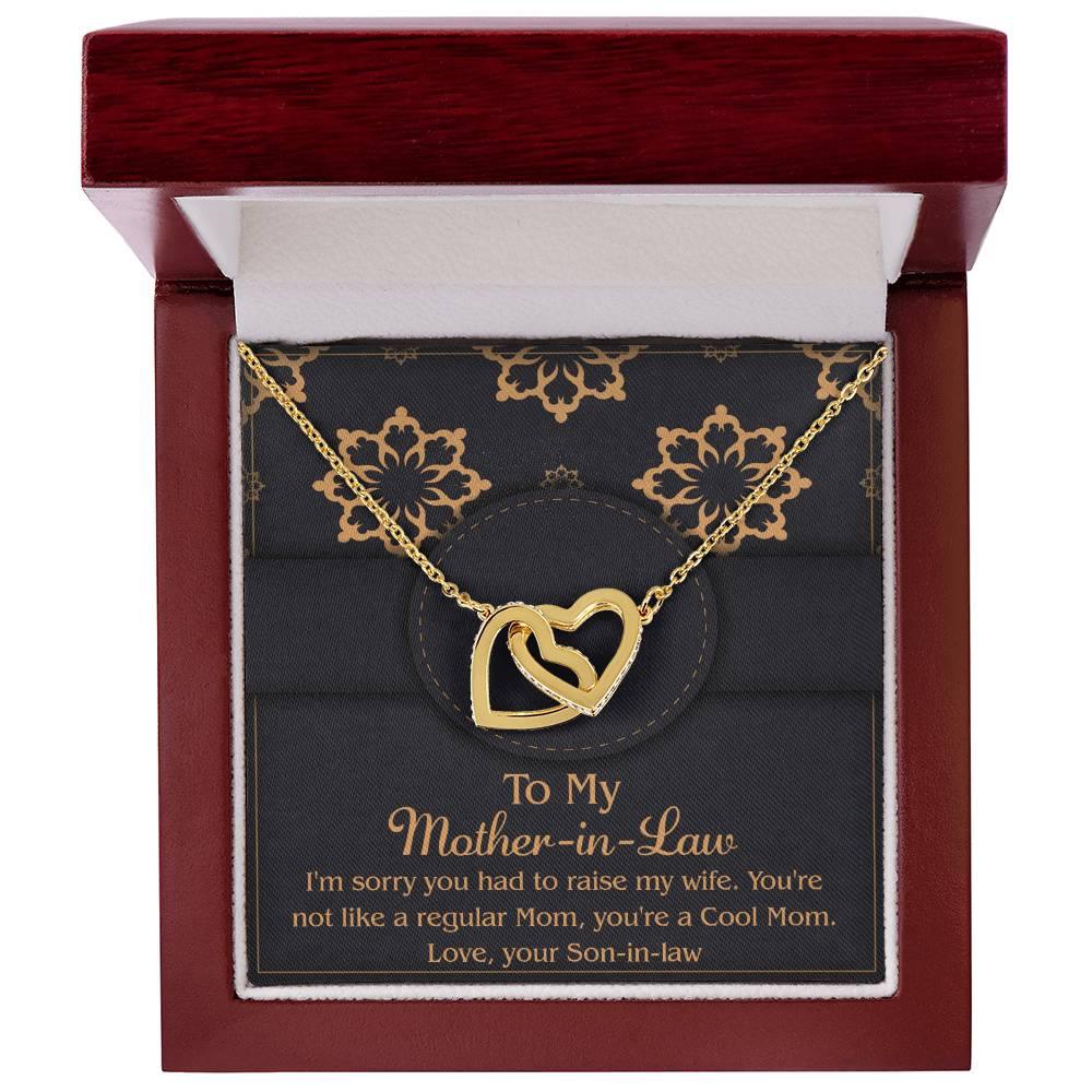 Gift for Mother-In-Law from Son-in-law You are a Cool Mom Interlocking Hearts Necklace - Mallard Moon Gift Shop