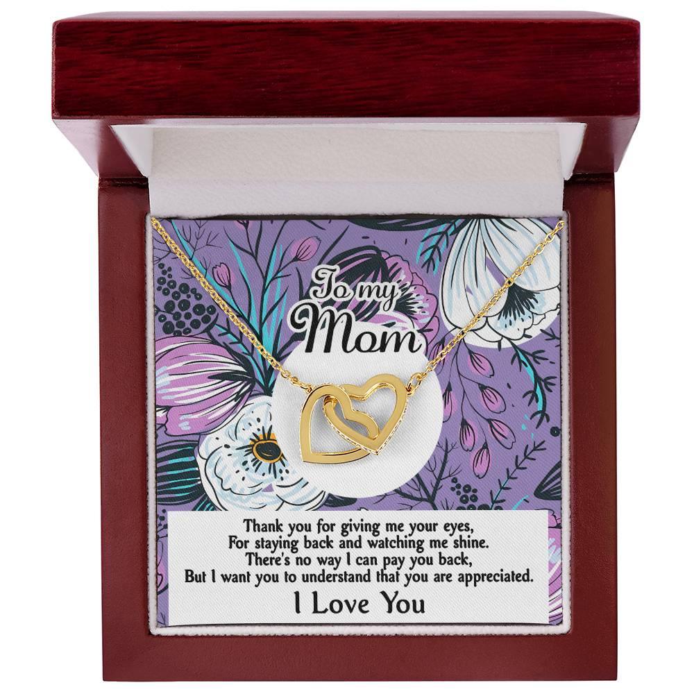 Gift for Mom-You Are Appreciated Interlocking Hearts Necklace - Mallard Moon Gift Shop