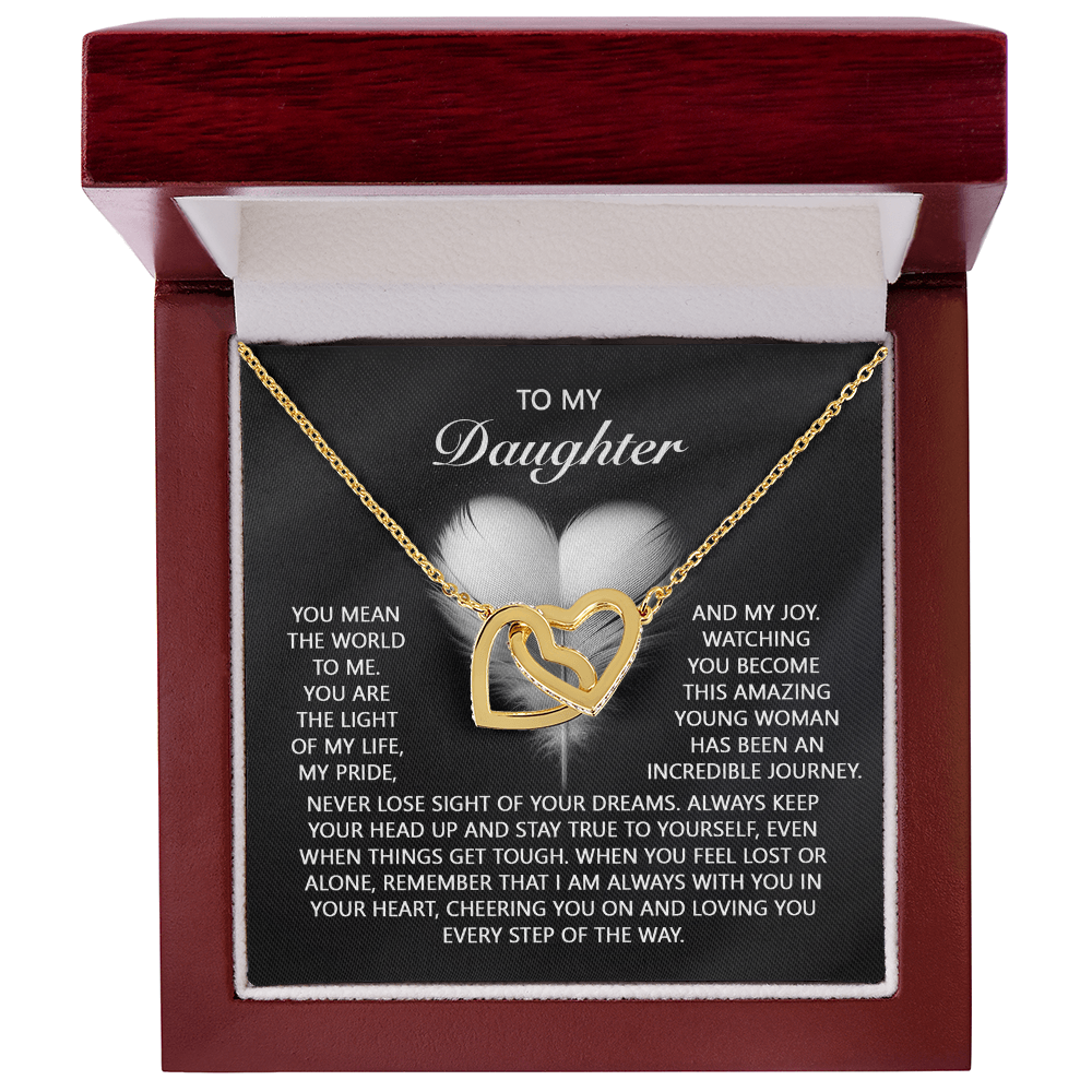To My Daughter – A Gift of Love, Pride & Encouragement- Interlocking Hearts Necklace - Mallard Moon Gift Shop
