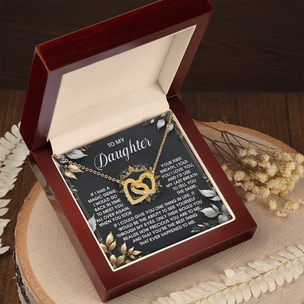 To My Daughter - Through My Eyes - Interlocking Hearts Necklace – A Timeless Symbol of Love & Devotion - Mallard Moon Gift Shop