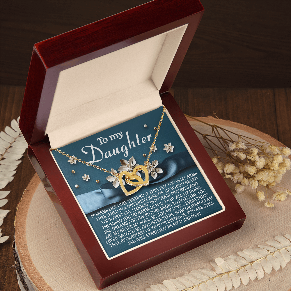 To My Daughter – You Are My Heart, My Soul, My Joy – Timeless Necklace Gift with Loving Message - Mallard Moon Gift Shop