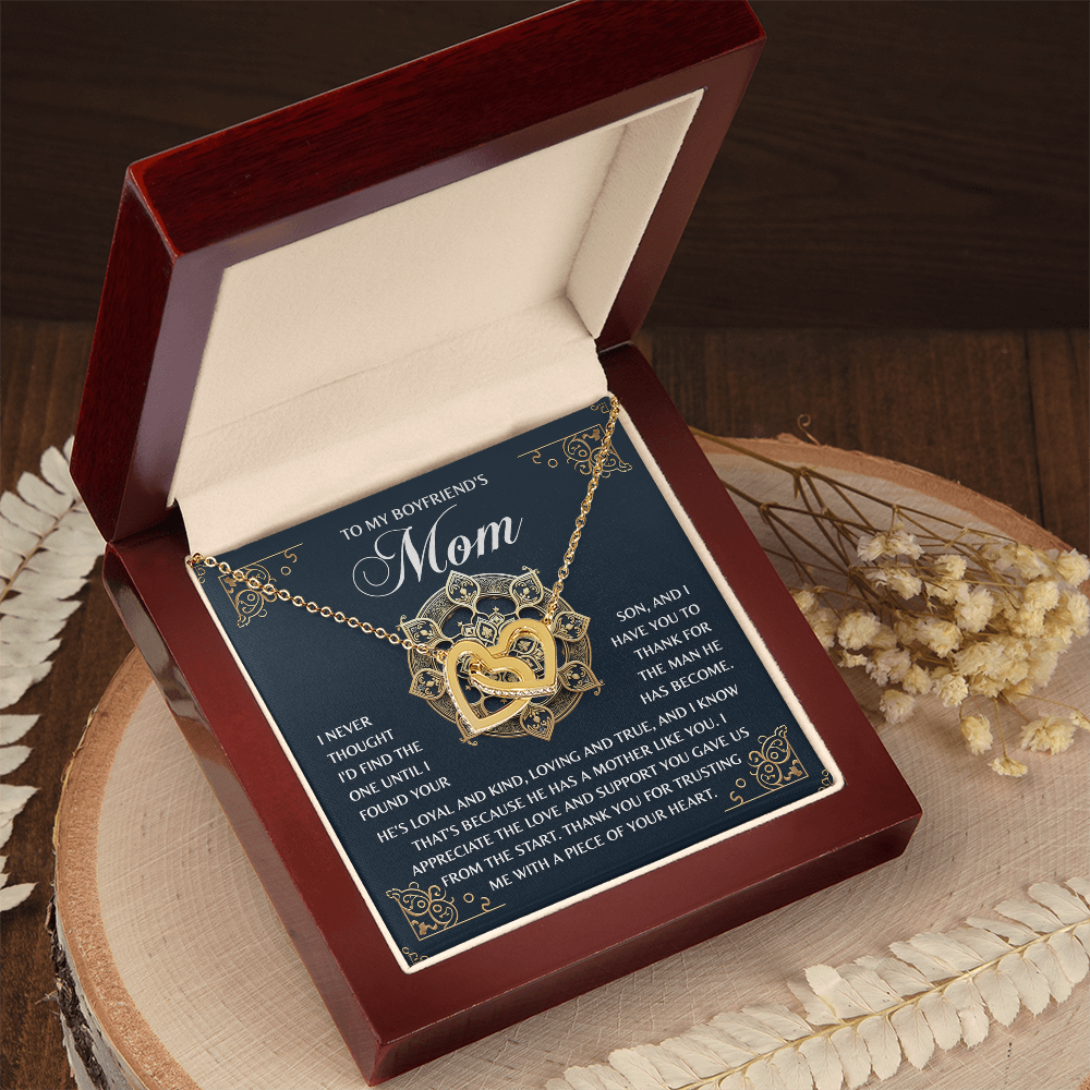 To My Boyfriend's Mom – Thank You for Trusting Me with a Piece of Your Heart – Elegant and Meaningful Necklace Gift