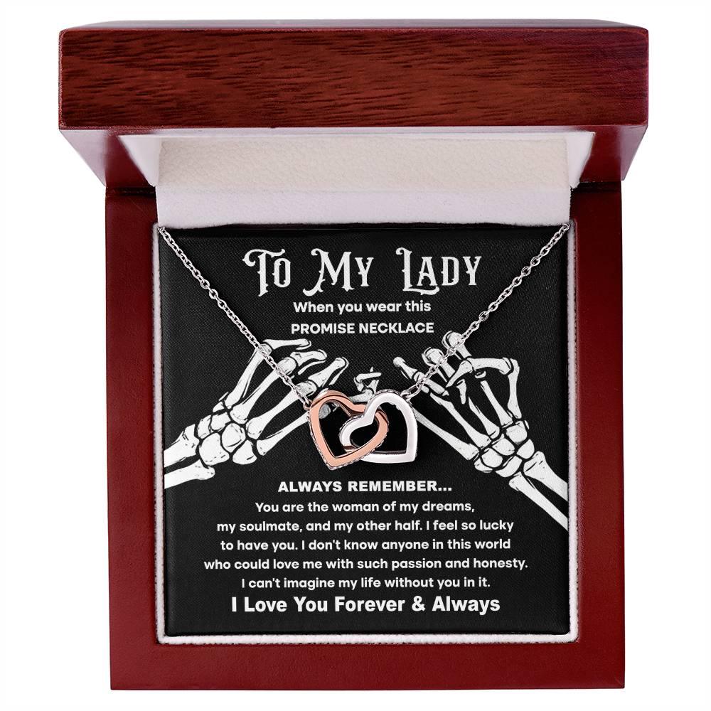 My Lady-Promise Halloween Inspired Interlocking Hearts Necklace - Mallard Moon Gift Shop