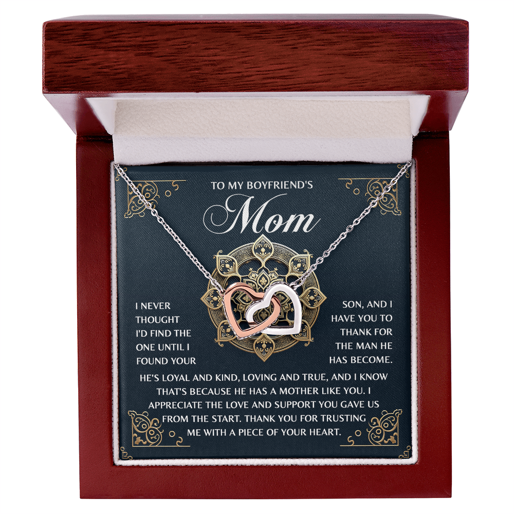 To My Boyfriend's Mom – Thank You for Trusting Me with a Piece of Your Heart – Elegant and Meaningful Necklace Gift