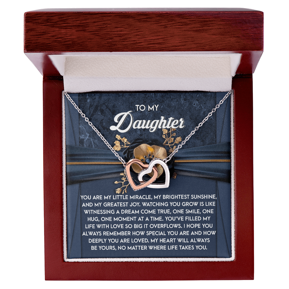 To My Daughter - Heartfelt Gift of Love & Encouragement Interlocking Hearts Necklace - Mallard Moon Gift Shop