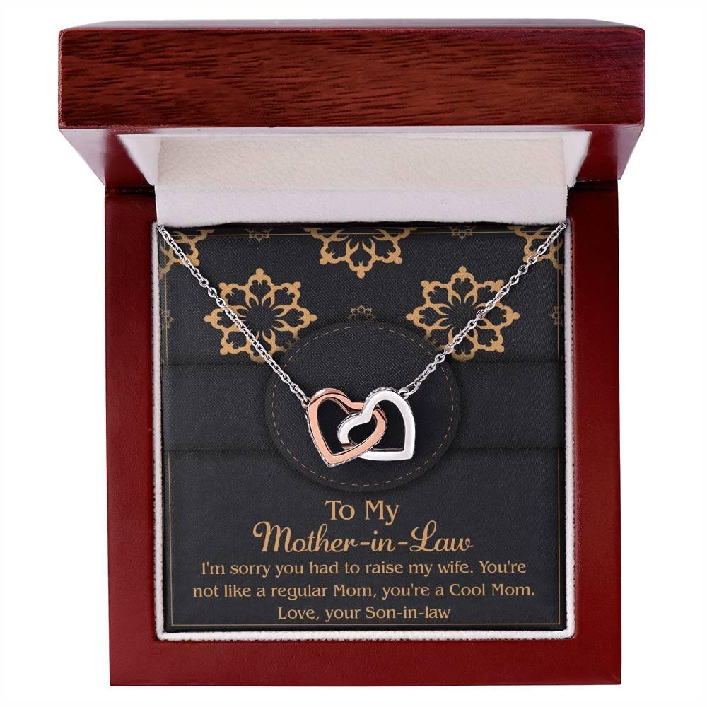 Gift for Mother-In-Law from Son-in-law You are a Cool Mom Interlocking Hearts Necklace - Mallard Moon Gift Shop