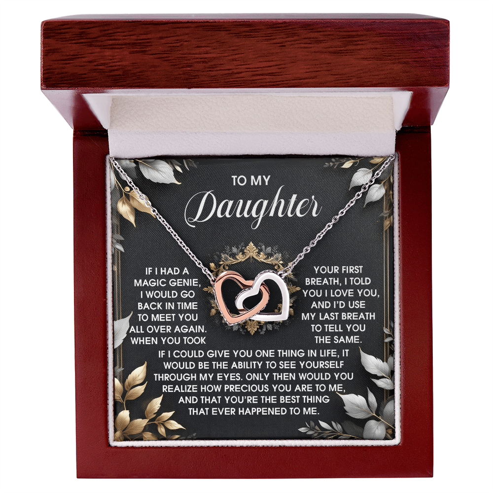 To My Daughter - Through My Eyes - Interlocking Hearts Necklace – A Timeless Symbol of Love & Devotion - Mallard Moon Gift Shop
