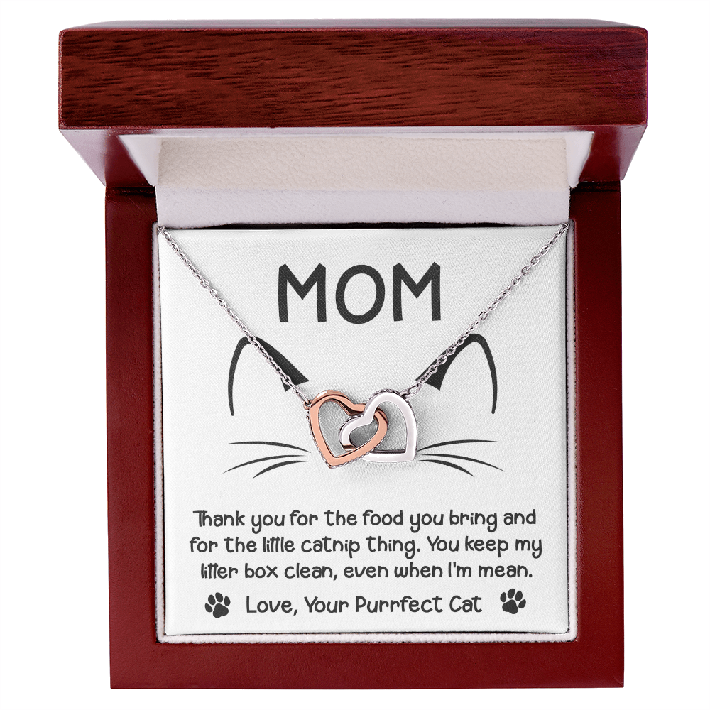 To the Cat Mom – Love, Your Purrfect Cat - Necklace with Cute Message Card