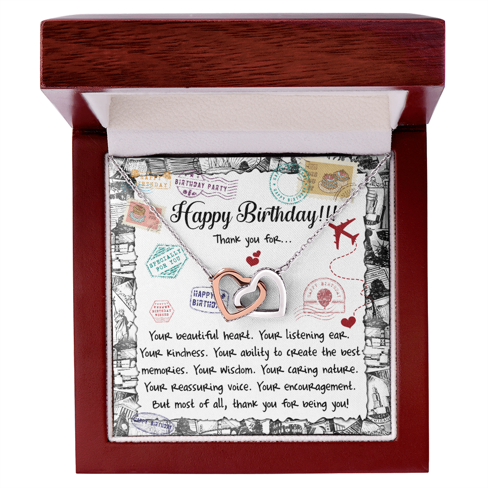 Happy Birthday Daughter Interlocking Hearts Necklace – Thank You for Being You | Meaningful Birthday Gift from Parent - Mallard Moon Gift Shop