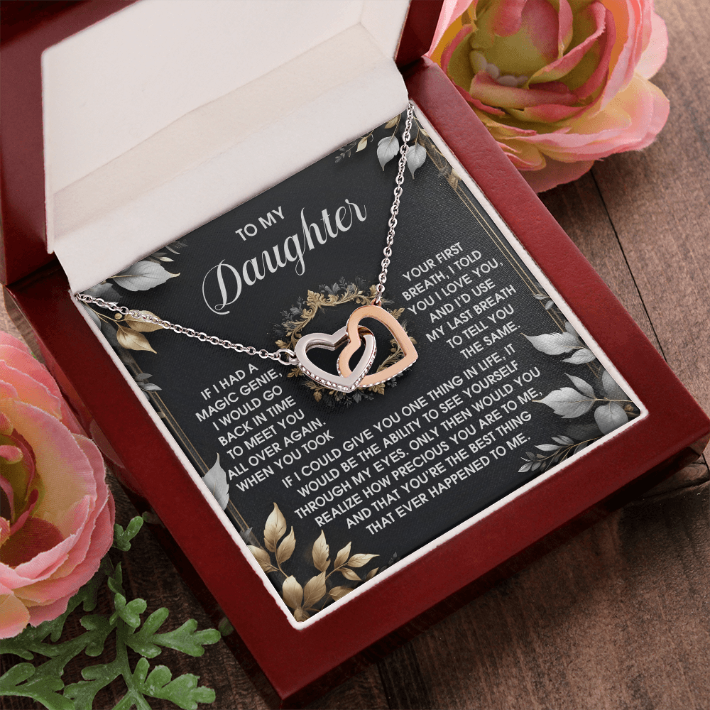 To My Daughter - Through My Eyes - Interlocking Hearts Necklace – A Timeless Symbol of Love & Devotion - Mallard Moon Gift Shop