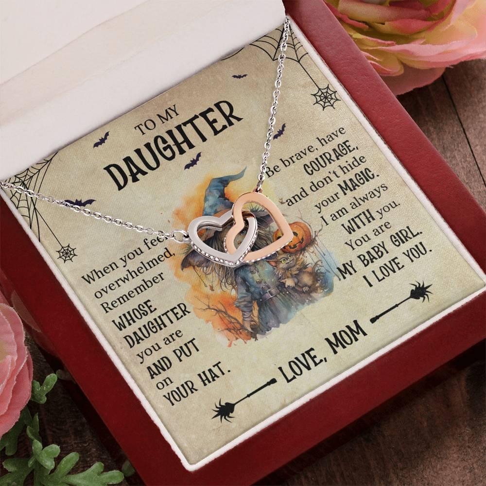 Daughter Halloween Inspired - Put Your Hat On and Don't Hide Your Magic Interlocking Hearts Necklace - Mallard Moon Gift Shop