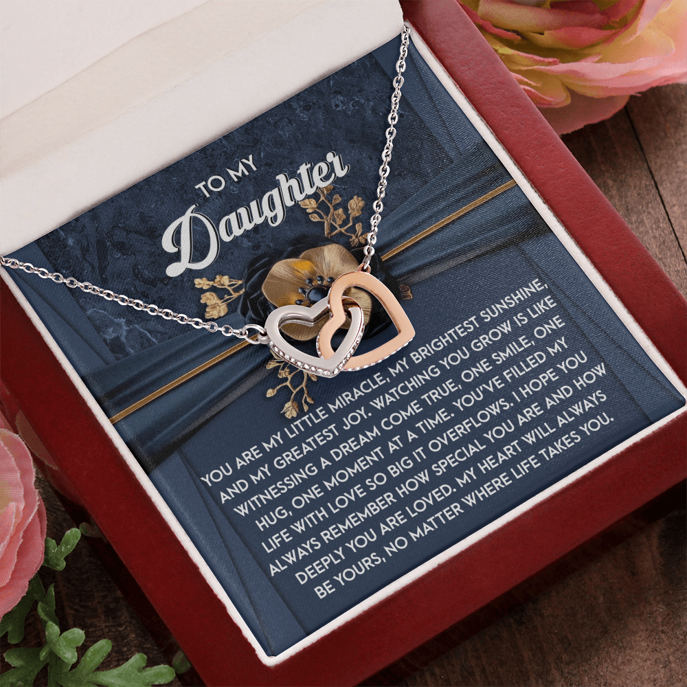 To My Daughter - Heartfelt Gift of Love & Encouragement Interlocking Hearts Necklace - Mallard Moon Gift Shop