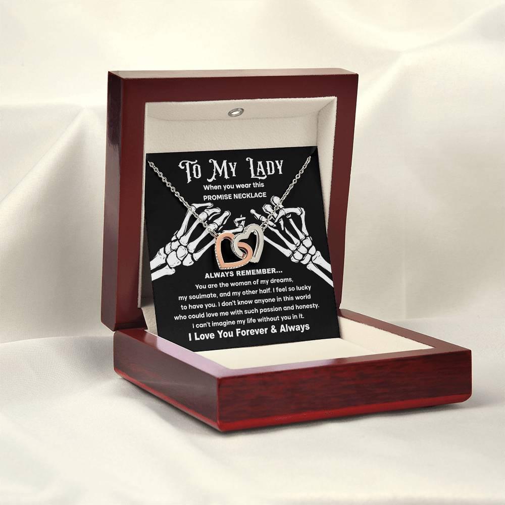 My Lady-Promise Halloween Inspired Interlocking Hearts Necklace - Mallard Moon Gift Shop