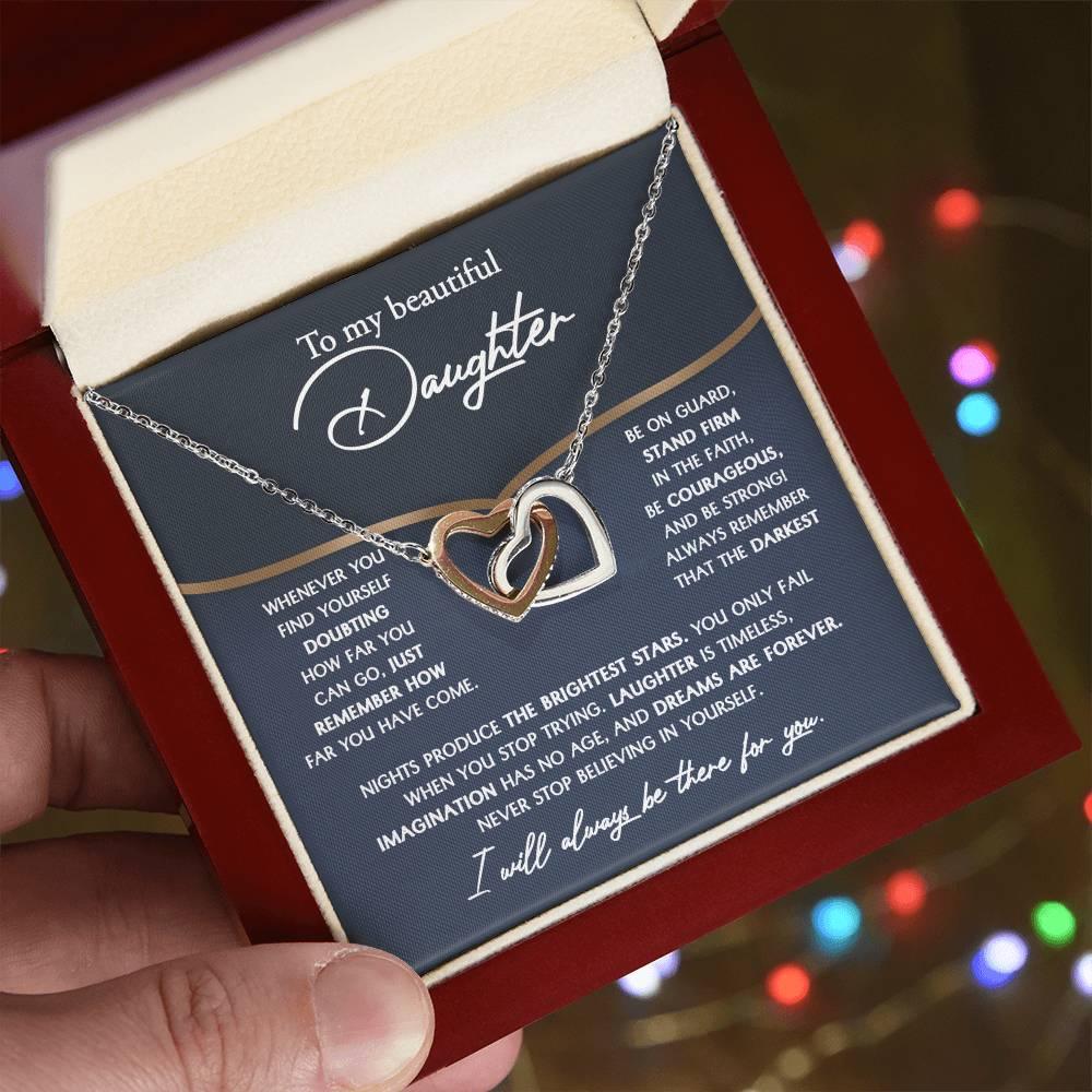 Daughter Gift for Birthday, Graduation, Christmas - Brightest Stars - Interlocking Hearts Necklace - Mallard Moon Gift Shop