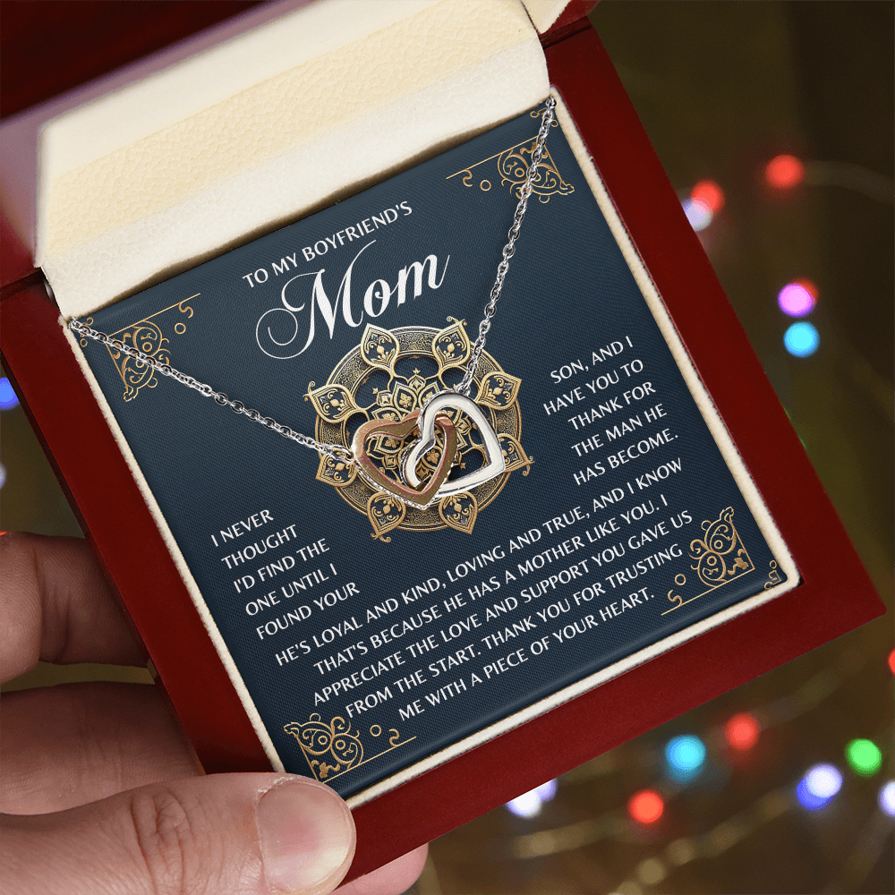 To My Boyfriend's Mom – Thank You for Trusting Me with a Piece of Your Heart – Elegant and Meaningful Necklace Gift