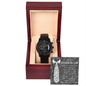 Gift for Father-In-Law - Behind Every Great Daughter is an Even Greater Dad Black Chronograph Watch - Mallard Moon Gift Shop