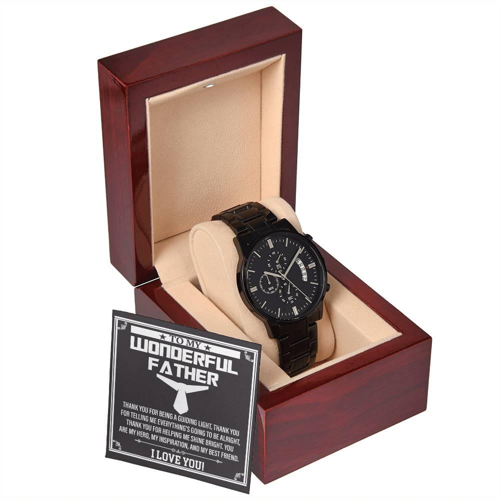 Dad Gift You Are My Guiding Light Black Chronograph Watch - Mallard Moon Gift Shop