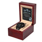 Gift for Father-in-Law He is Proud To Be Your Son Black Chronograph Watch - Mallard Moon Gift Shop