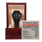Husband Gift -Nutrition Facts - Black Chronograph Watch - Mallard Moon Gift Shop