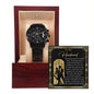 To My Husband Love Will Make Us Strong Black Chronograph Watch - Mallard Moon Gift Shop