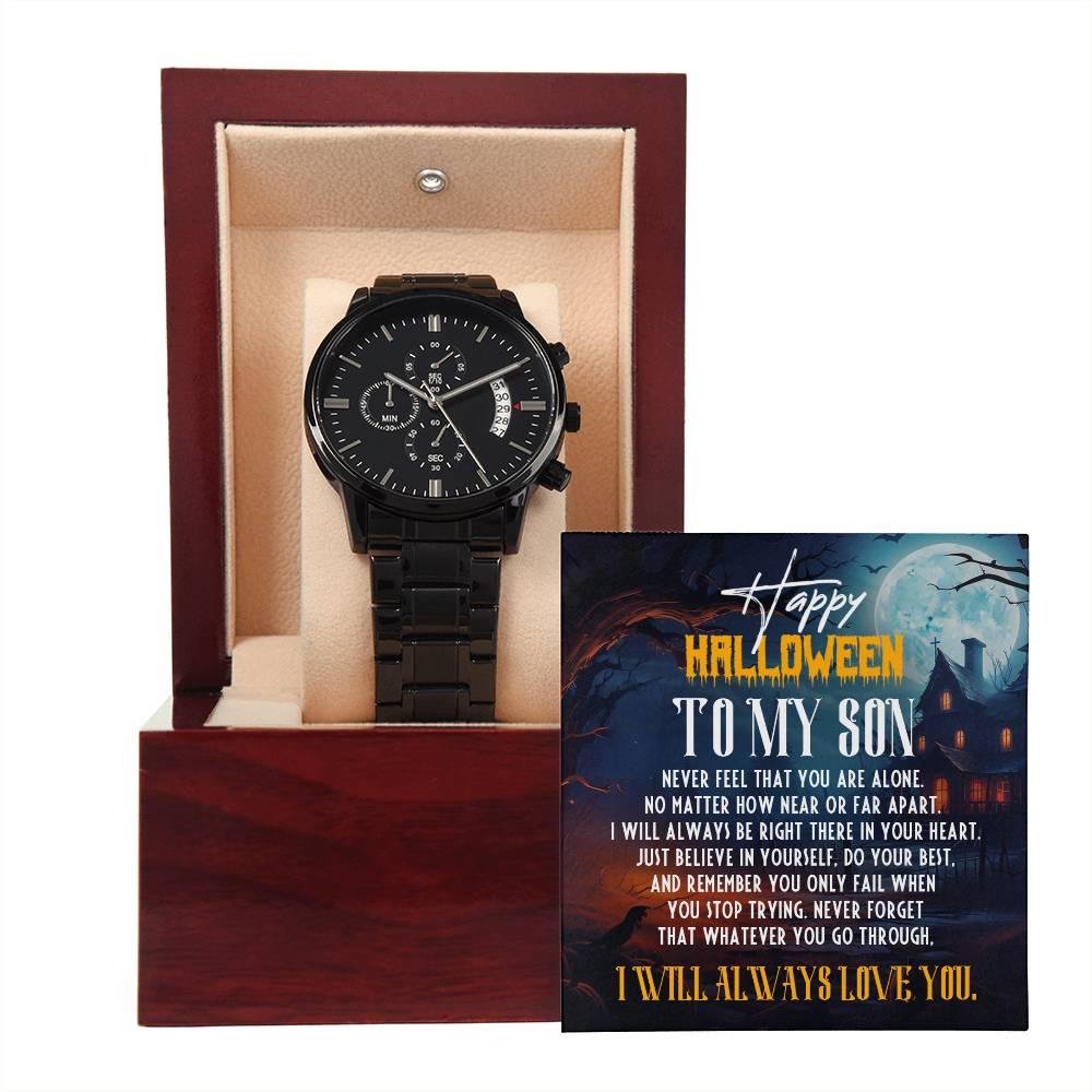 Son - Happy Halloween I Will Always Love You Black Chronograph Watch - Mallard Moon Gift Shop