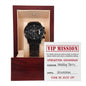 Groomsman Wedding Invite - VIP Mission Operation Groomsman - Black Chronograph Watch - Mallard Moon Gift Shop