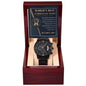 World's Best Father-in-Law Gift Unconditional Love and Support Black Chronograph Watch - Mallard Moon Gift Shop