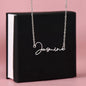 Gift for Son's Girlfriend - Our Crazy Family - Custom Script Name Necklace - Mallard Moon Gift Shop